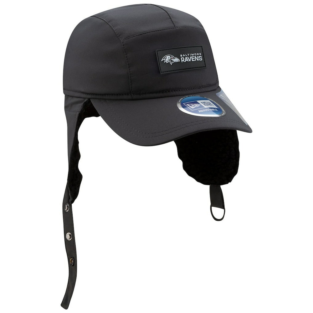 Baltimore Ravens New Era 2025 Sideline Cold Weather Runner Dog Ear Adjustable Hat Charcoal