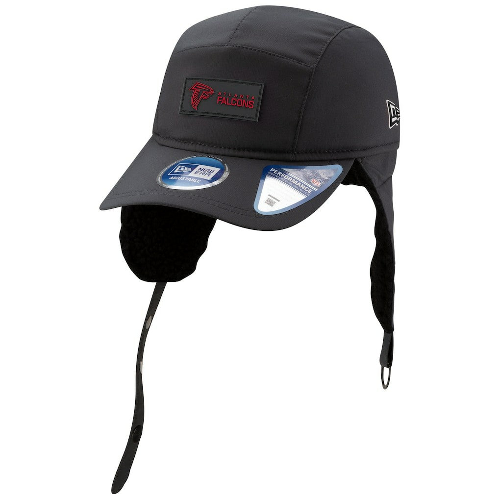 Atlanta Falcons New Era 2025 Sideline Cold Weather Runner Dog Ear Adjustable Hat Charcoal