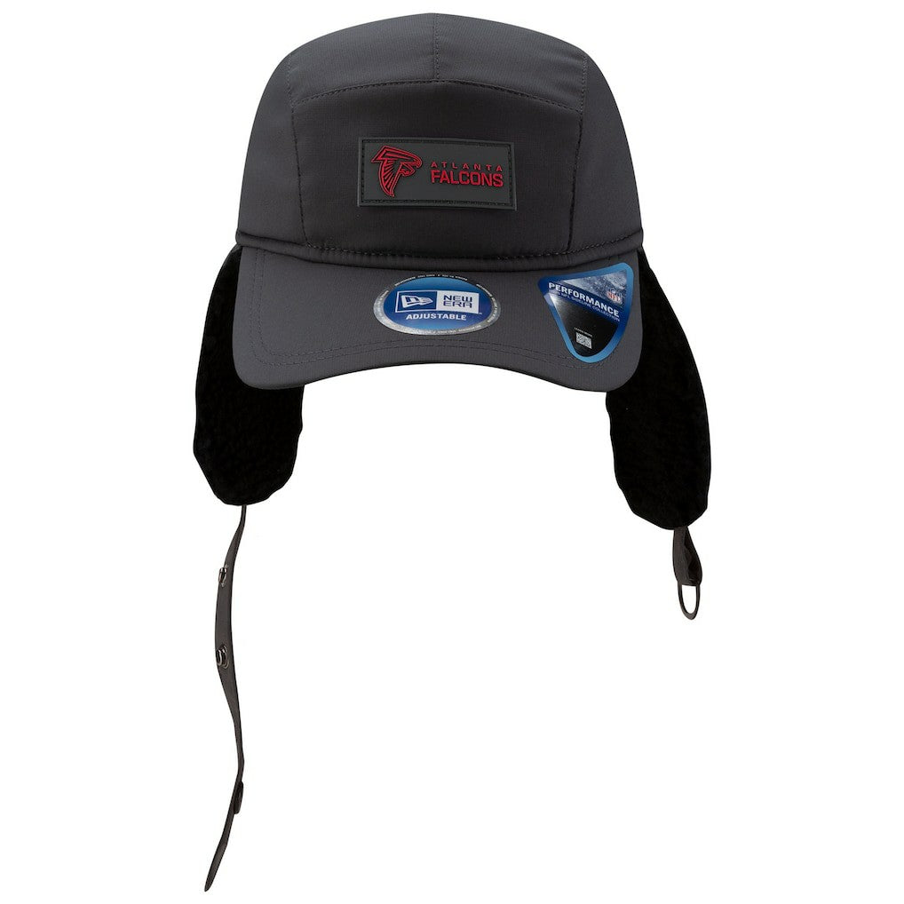 Atlanta Falcons New Era 2025 Sideline Cold Weather Runner Dog Ear Adjustable Hat Charcoal