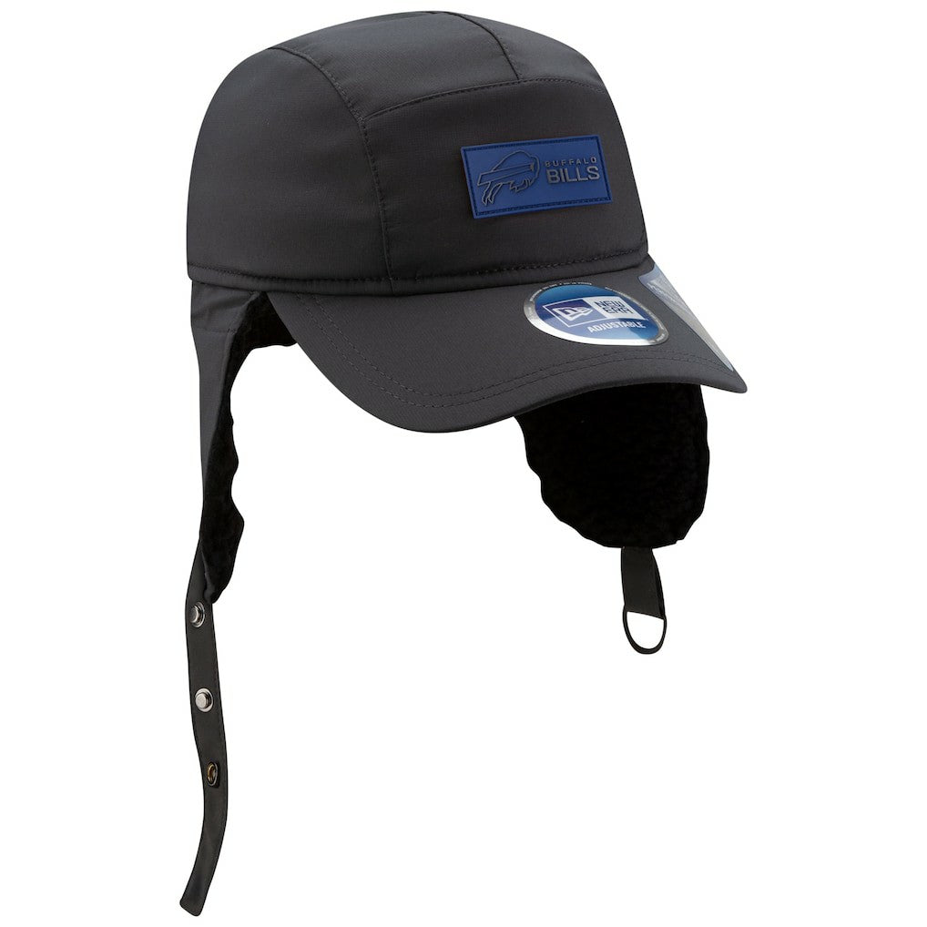 Buffalo Bills New Era 2025 Sideline Cold Weather Runner Dog Ear Adjustable Hat Charcoal