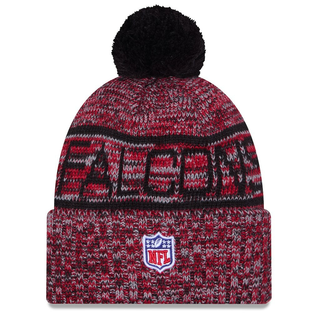 Atlanta Falcons New Era 2025 Sideline Cold Weather Cuffed Knit Hat with Pom Red