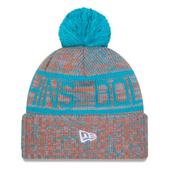 Miami Dolphins New Era 2025 Sideline Cold Weather Cuffed Knit Hat with Pom Orange