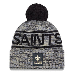 New Orleans Saints New Era 2025 Sideline Cold Weather Cuffed Knit Hat with Pom Black