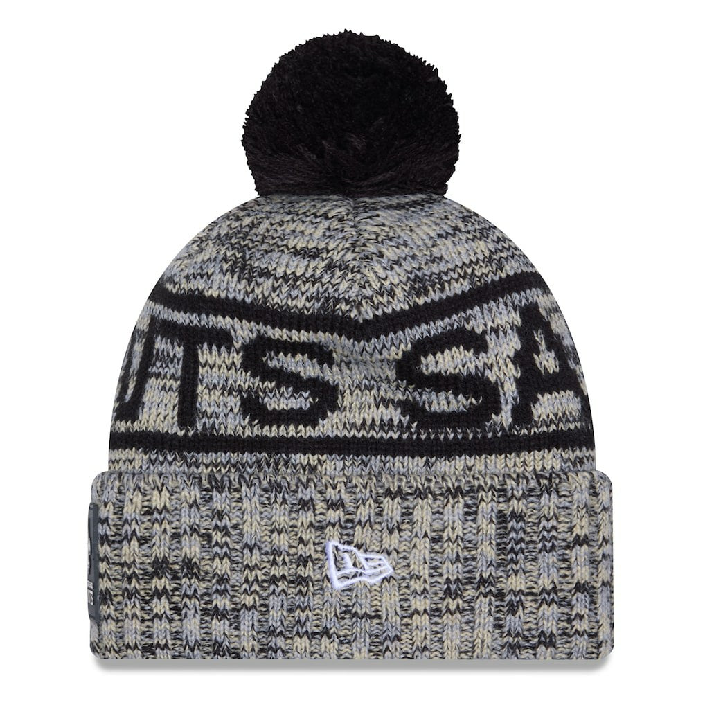 New Orleans Saints New Era 2025 Sideline Cold Weather Cuffed Knit Hat with Pom Black
