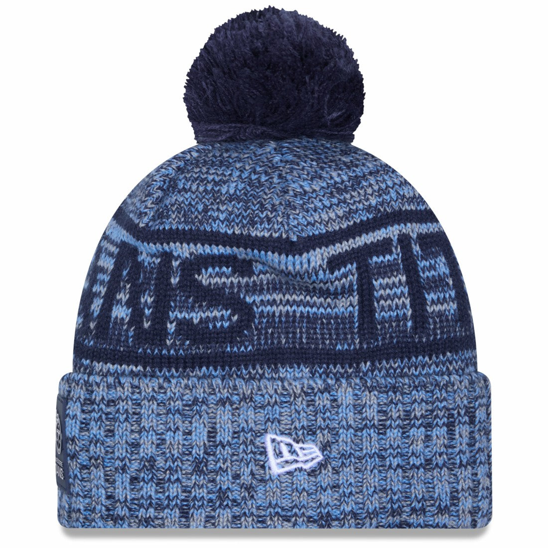 Tennessee Titans New Era 2025 Sideline Cold Weather Cuffed Knit Hat with Pom Light Blue