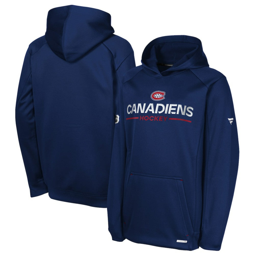Montreal Canadiens Fanatics Youth Authentic Pro Rink Raglan Hoodie - Navy - NHL 202634965