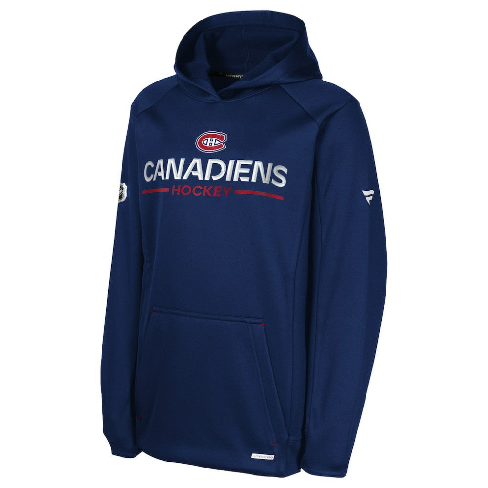 Montreal Canadiens Fanatics Youth Authentic Pro Rink Raglan Hoodie - Navy - NHL 202634965