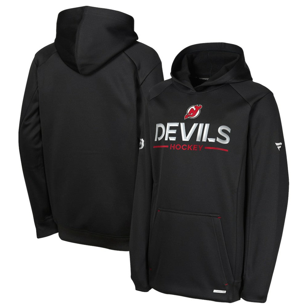 New Jersey Devils Fanatics Youth Authentic Pro Rink Raglan Hoodie - Black - NHL 202634967