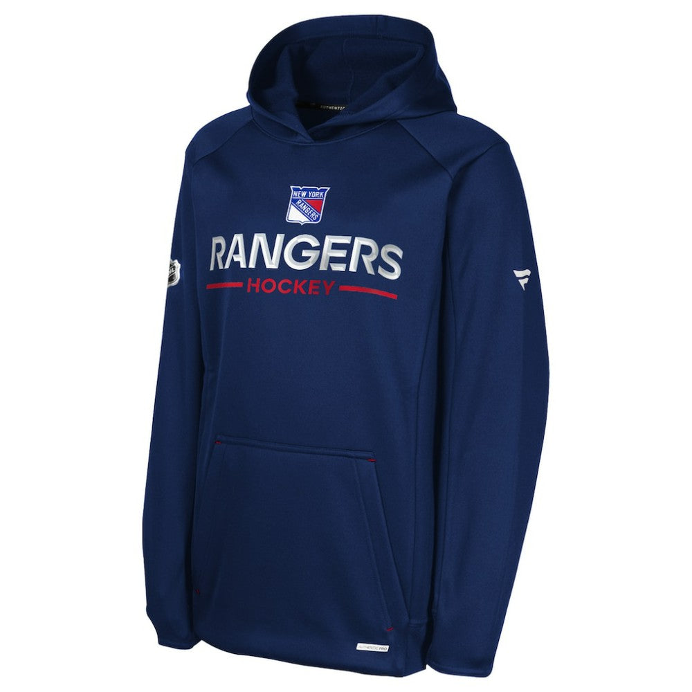 New York Rangers Fanatics Youth Authentic Pro Rink Raglan Hoodie - Navy - NHL 202634969