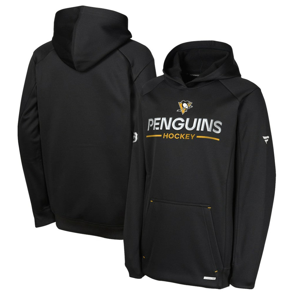 Pittsburgh Penguins Fanatics Youth Authentic Pro Rink Raglan Hoodie - Black - NHL 202634972