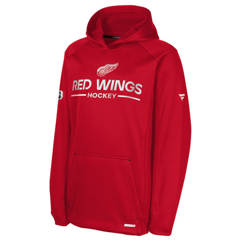 Detroit Red Wings Fanatics Youth Authentic Pro Rink Raglan Hoodie - Red - NHL 202634974