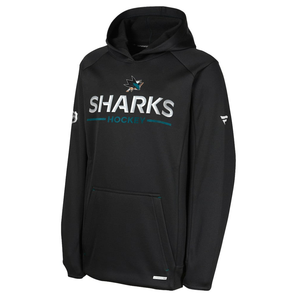 San Jose Sharks Fanatics Youth Authentic Pro Rink Raglan Hoodie - Black - NHL 202634977