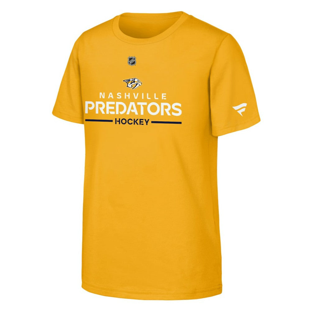 Nashville Predators Fanatics Youth Authentic Pro Wordmark T-Shirt - Gold - NHL 202634998