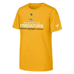 Nashville Predators Fanatics Youth Authentic Pro Wordmark T-Shirt - Gold - NHL 202634998