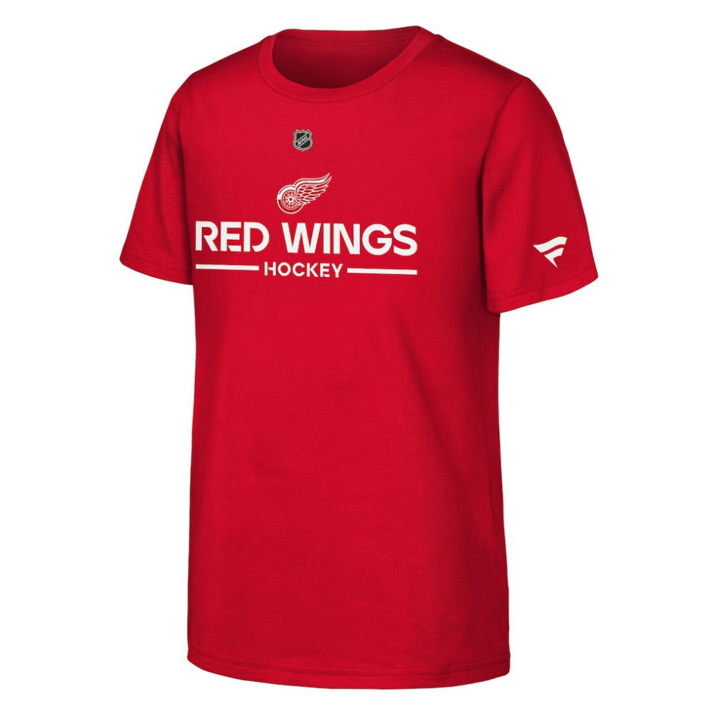 Detroit Red Wings Fanatics Youth Authentic Pro Wordmark T-Shirt - Red - NHL 202635000