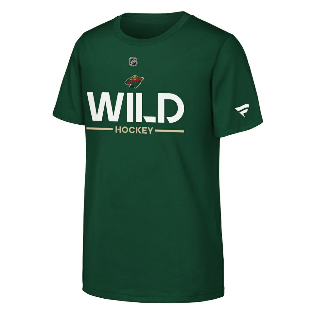 Minnesota Wild Fanatics Youth Authentic Pro Wordmark T-Shirt - Green - NHL 202635011