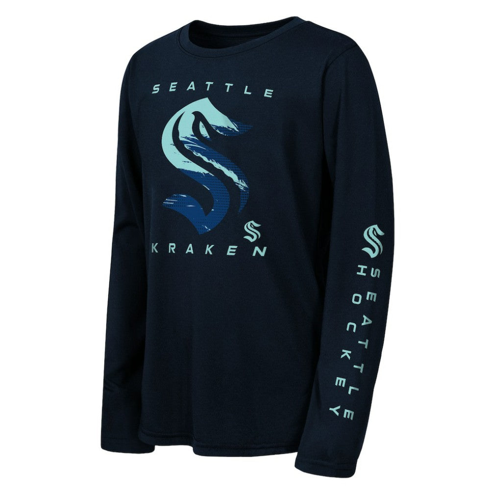 Seattle Kraken Outerstuff Youth Seize the Win Long Sleeve T-Shirt - Deep Sea Blue - NHL 202635046
