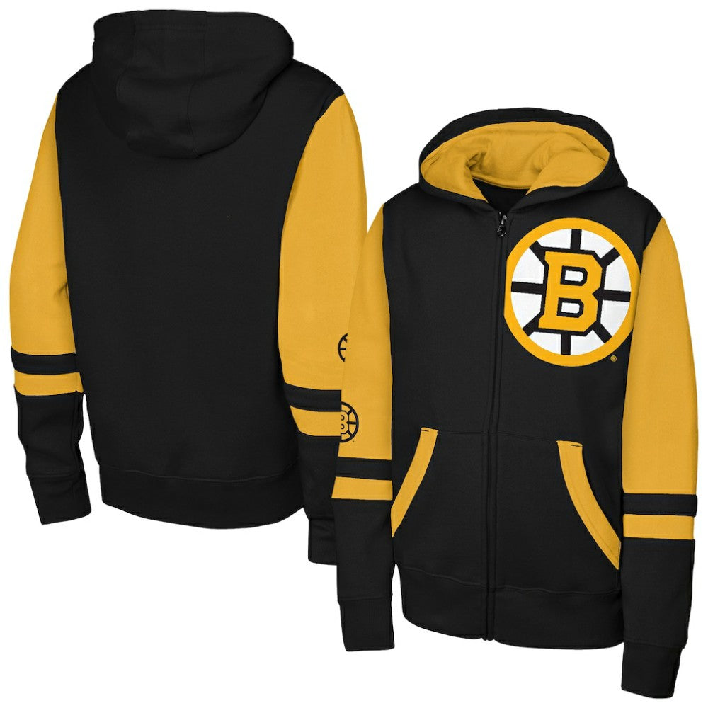 Boston Bruins Outerstuff Youth Face Off Full-Zip Hoodie - Black - NHL 202635096