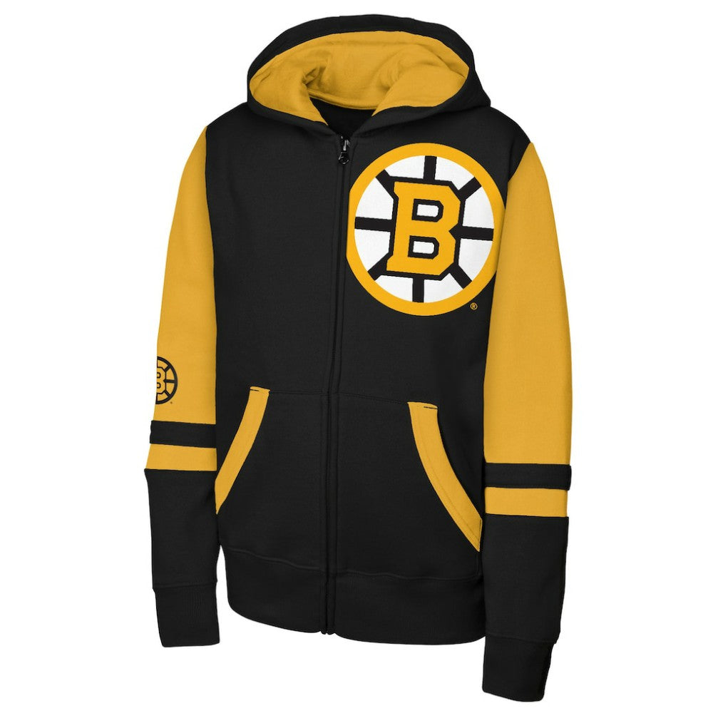 Boston Bruins Outerstuff Youth Face Off Full-Zip Hoodie - Black - NHL 202635096