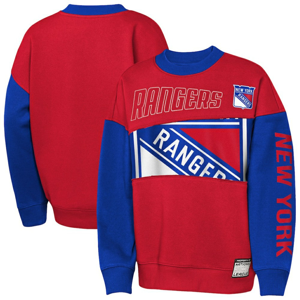 New York Rangers Outerstuff Youth Impact Player Sweatshirt - Red/Blue - NHL 202635174