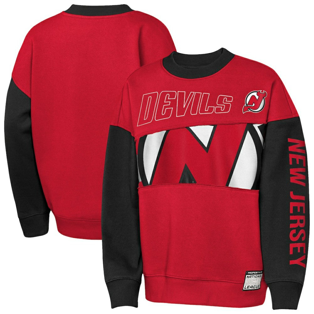 New Jersey Devils Outerstuff Youth Impact Player Sweatshirt - Red/Black - NHL 202635176
