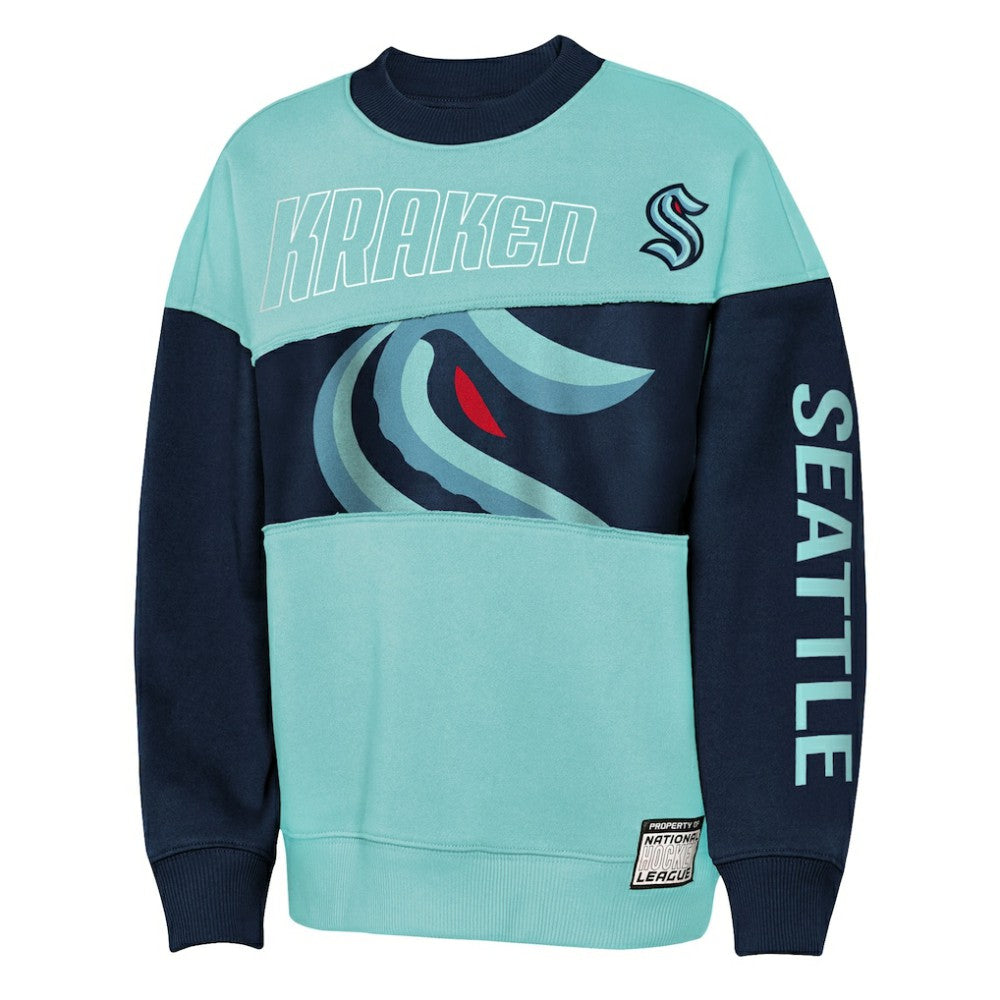 Seattle Kraken Outerstuff Youth Impact Player Sweatshirt - Light Blue/Deep Sea Blue - NHL 202635179