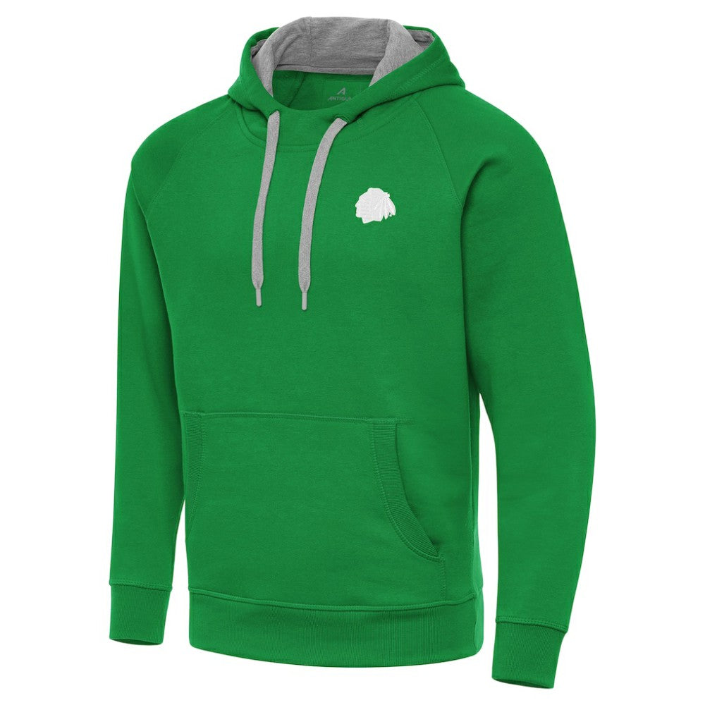 Chicago Blackhawks Antigua St. Patrick's Day Victory Pullover Hoodie - Kelly Green - NHL 202635194