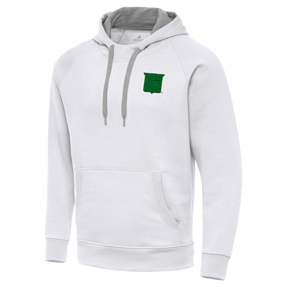 New York Rangers Antigua St. Patrick's Day Victory Pullover Hoodie - White - NHL 202635200
