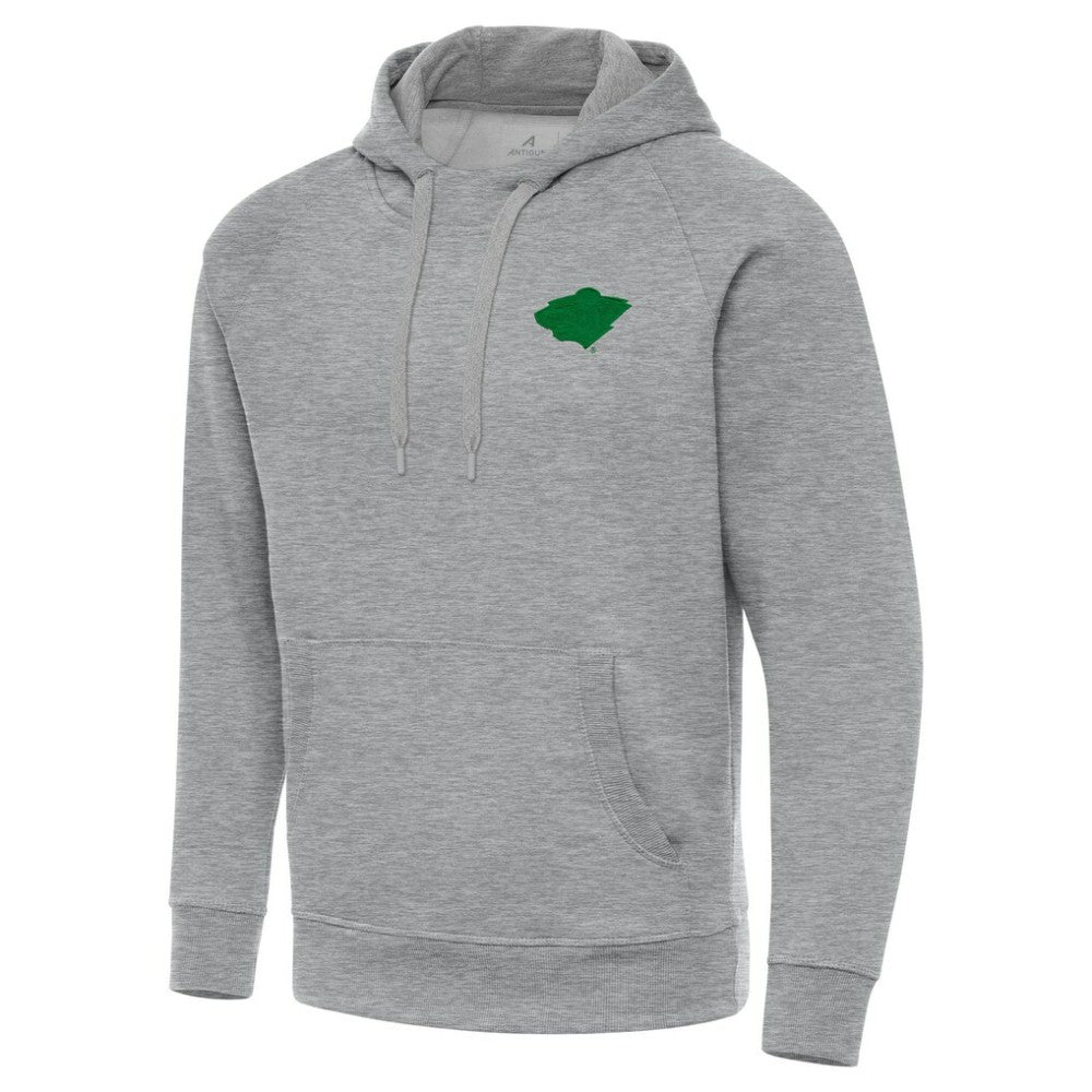 Minnesota Wild Antigua St. Patrick's Day Victory Pullover Hoodie - Heather Gray - NHL 202635202