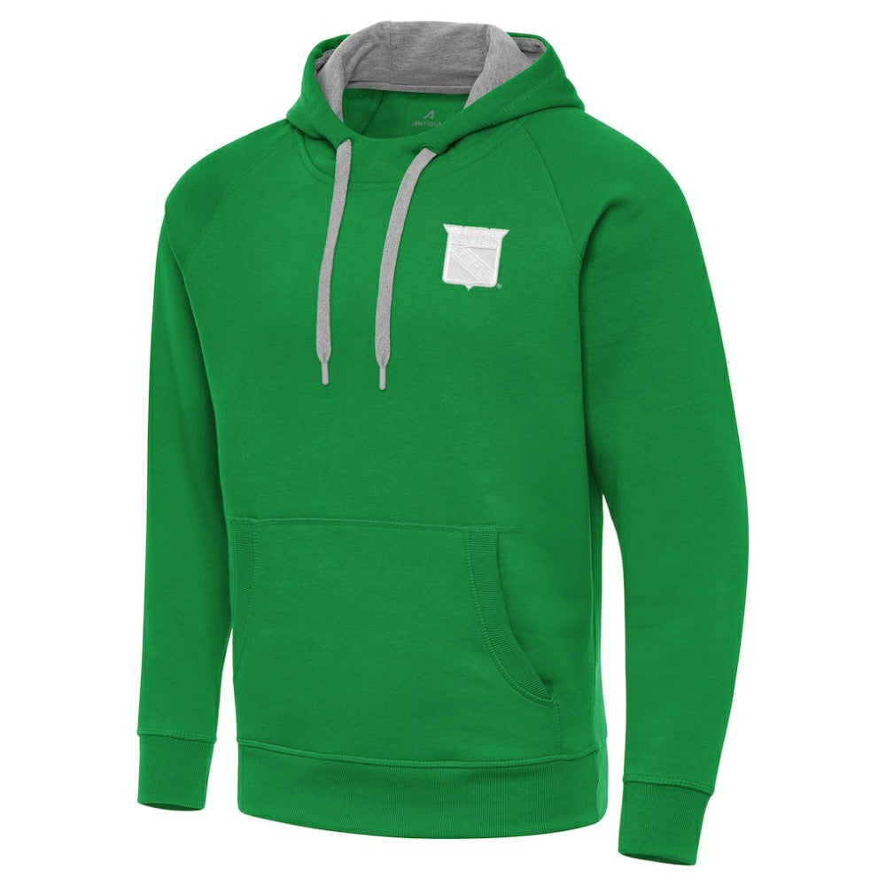 New York Rangers Antigua St. Patrick's Day Victory Pullover Hoodie - Kelly Green - NHL 202635204
