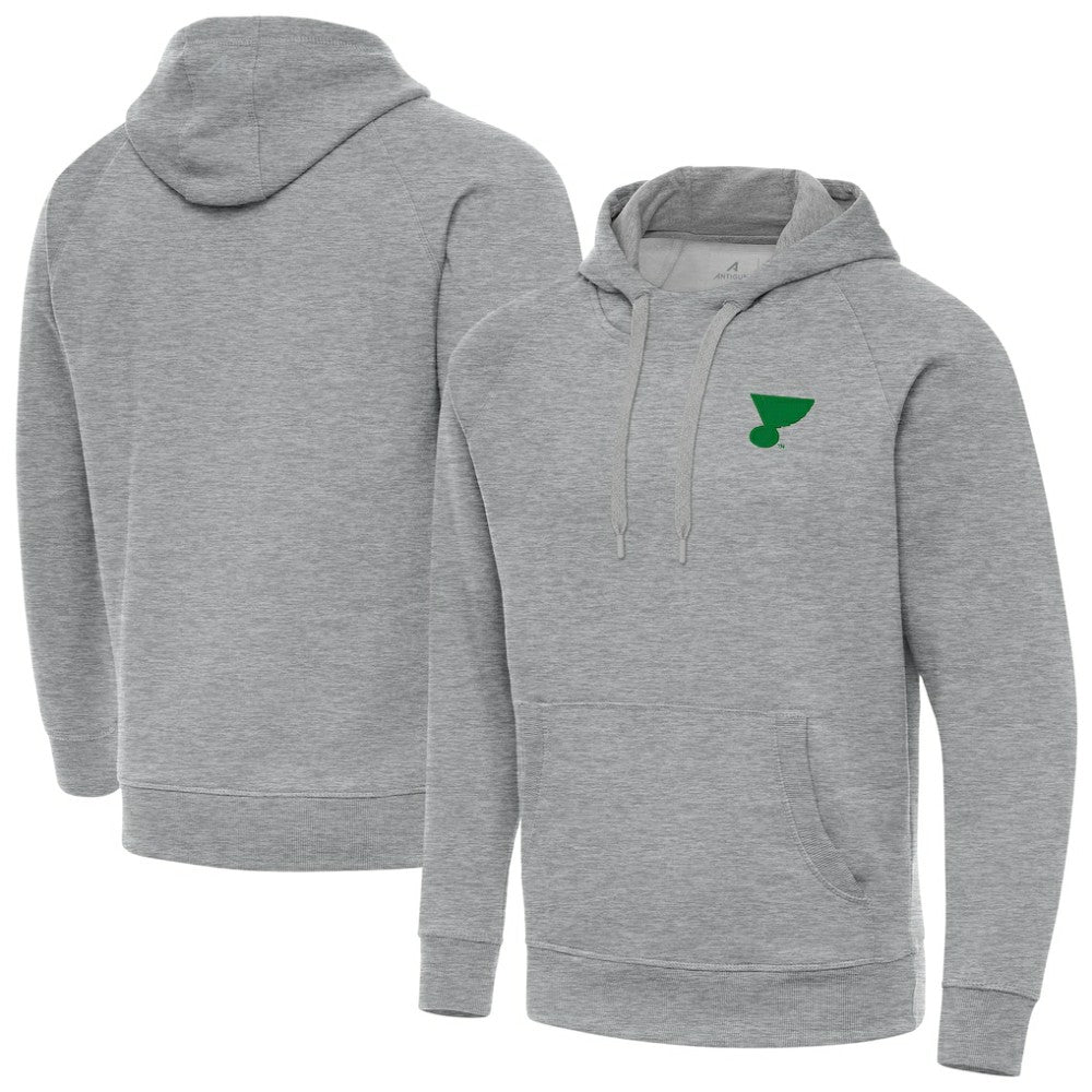 St. Louis Blues Antigua St. Patrick's Day Victory Pullover Hoodie - Heather Gray - NHL 202635217