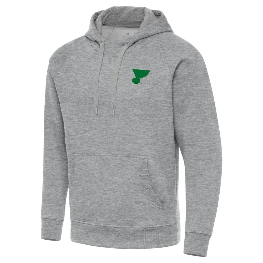 St. Louis Blues Antigua St. Patrick's Day Victory Pullover Hoodie - Heather Gray - NHL 202635217
