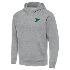 St. Louis Blues Antigua St. Patrick's Day Victory Pullover Hoodie - Heather Gray - NHL 202635217
