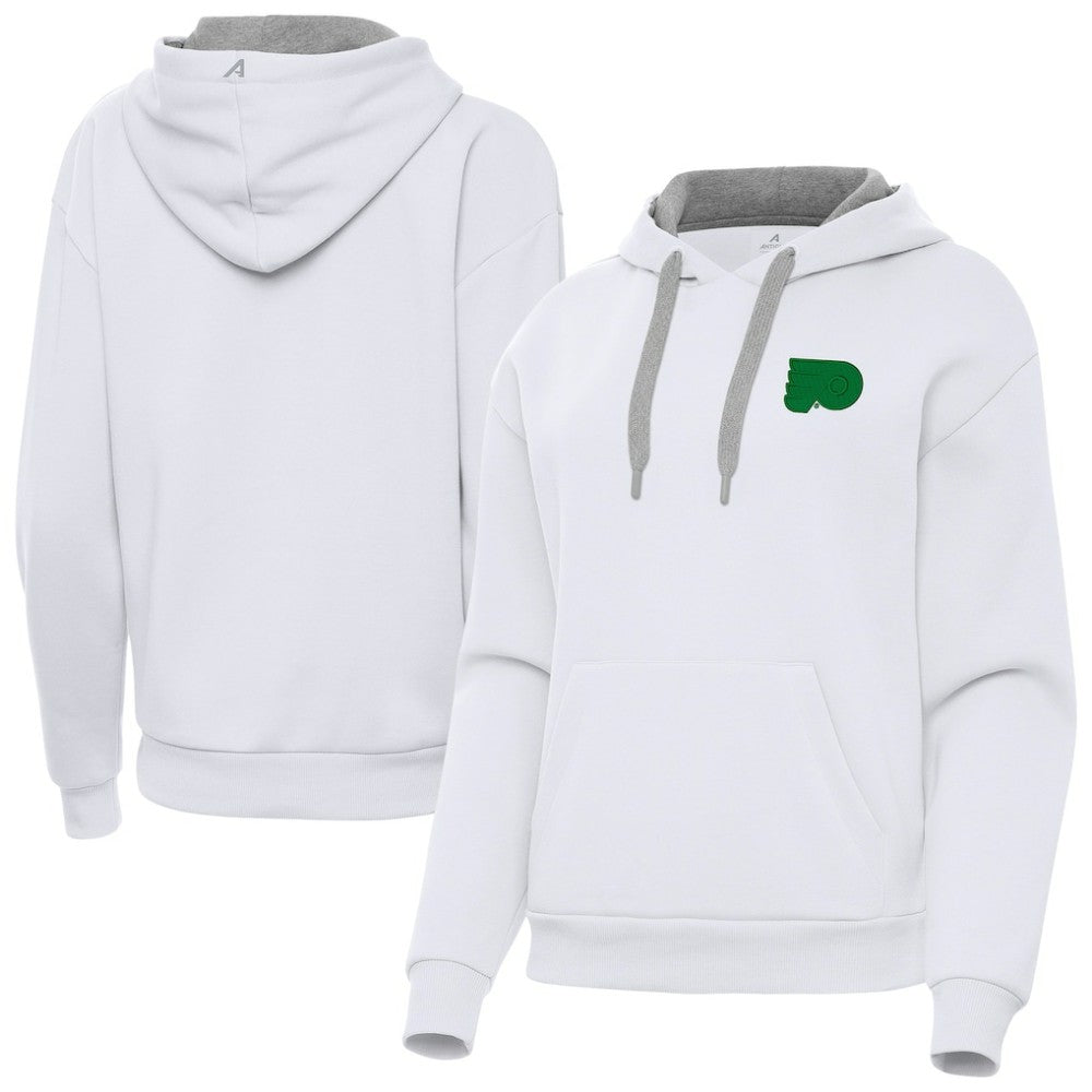 Philadelphia Flyers Antigua Women's St. Patrick's Day Victory Pullover Hoodie - White - NHL 202635231