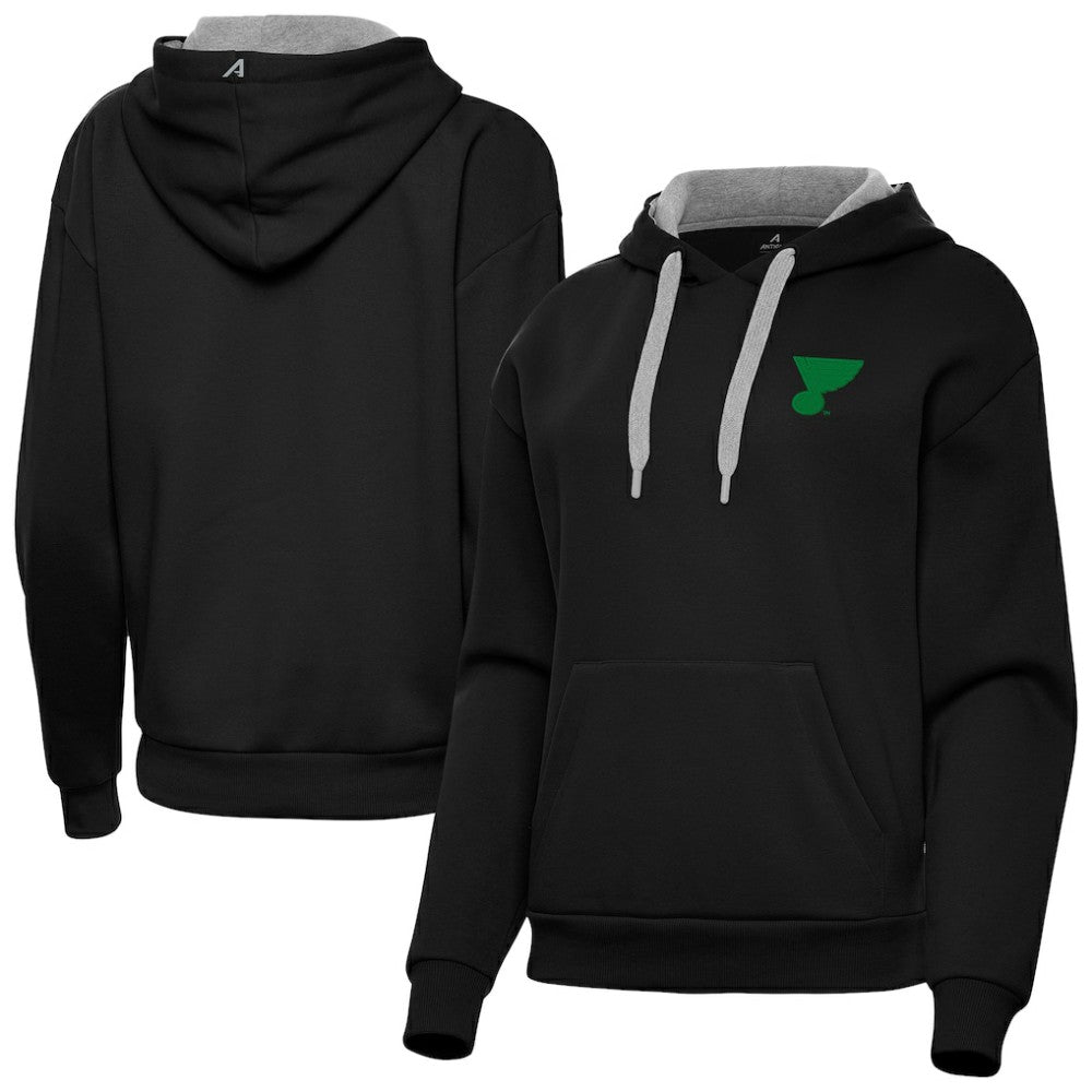 St. Louis Blues Antigua Women's St. Patrick's Day Victory Pullover Hoodie - Black - NHL 202635241