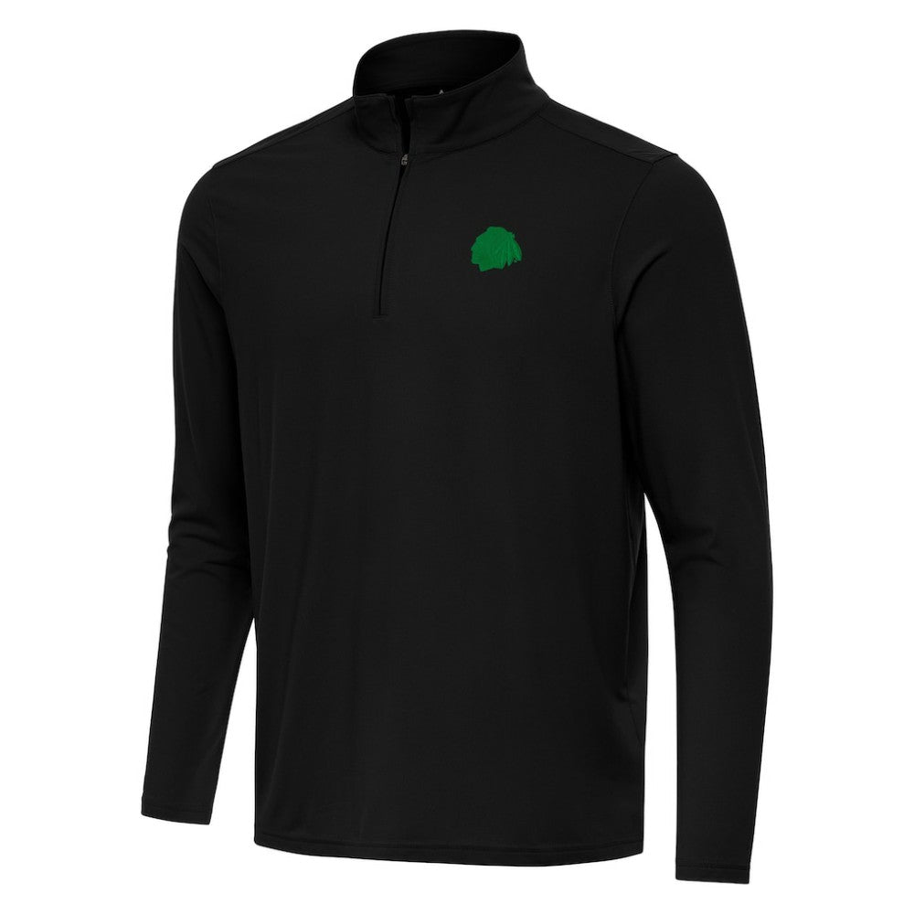 Chicago Blackhawks Antigua St. Patrick Intent Quarter-Zip Pullover Top - Black - NHL 202635287