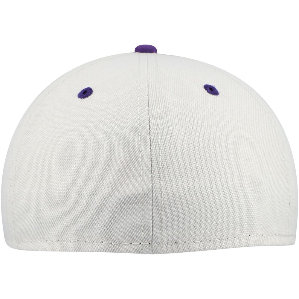 Minnesota Vikings New Era Historic Script 59FIFTY Fitted Hat Cream/Purple