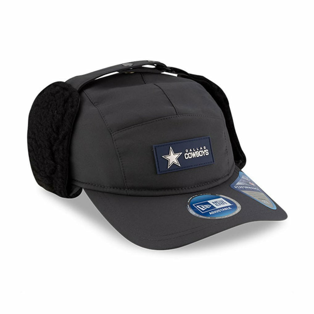 Dallas Cowboys New Era 2025 Sideline Cold Weather Runner Dog Ear Adjustable Hat Charcoal