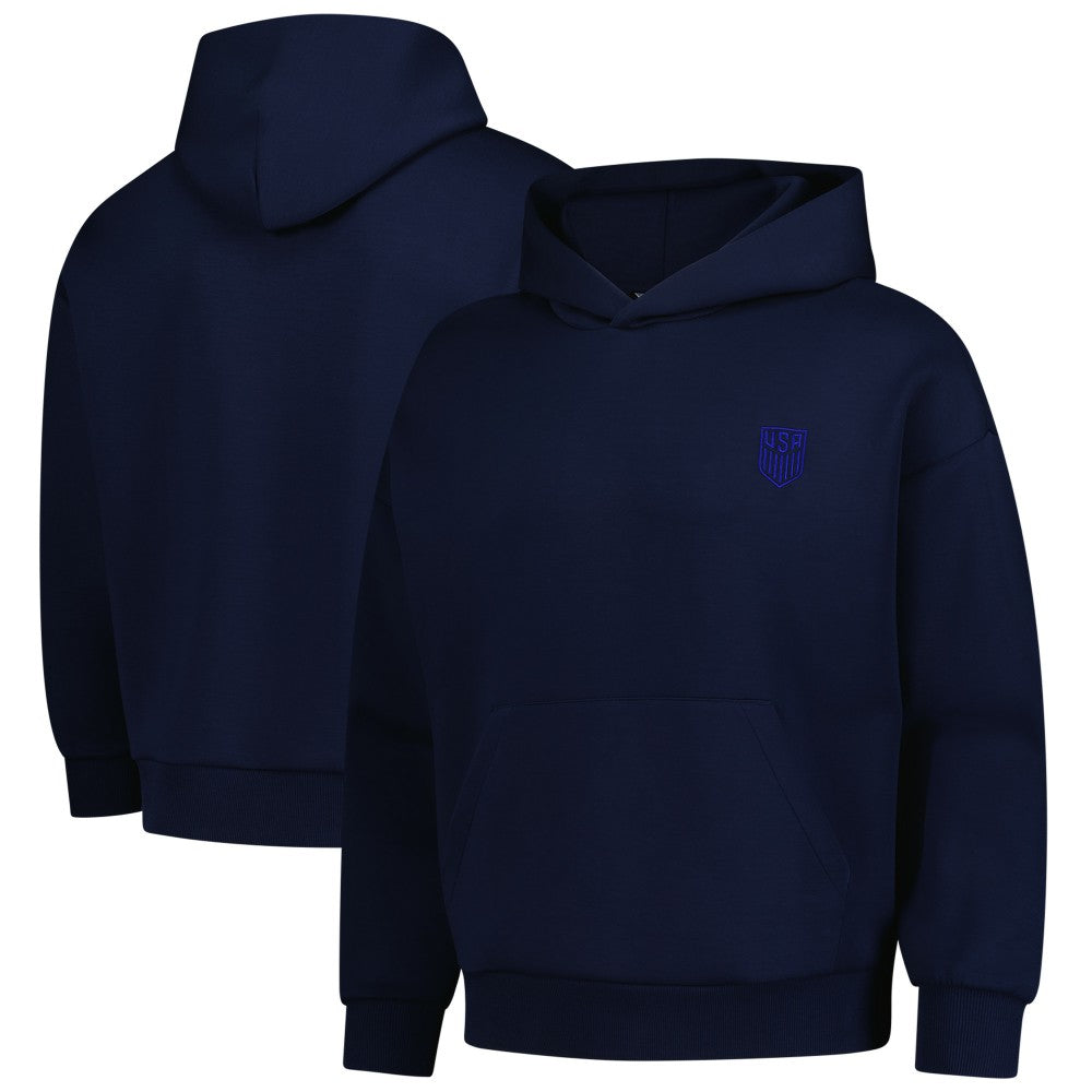 USMNT Levelwear Luxe Signature Tri-Blend Pullover Hoodie Navy