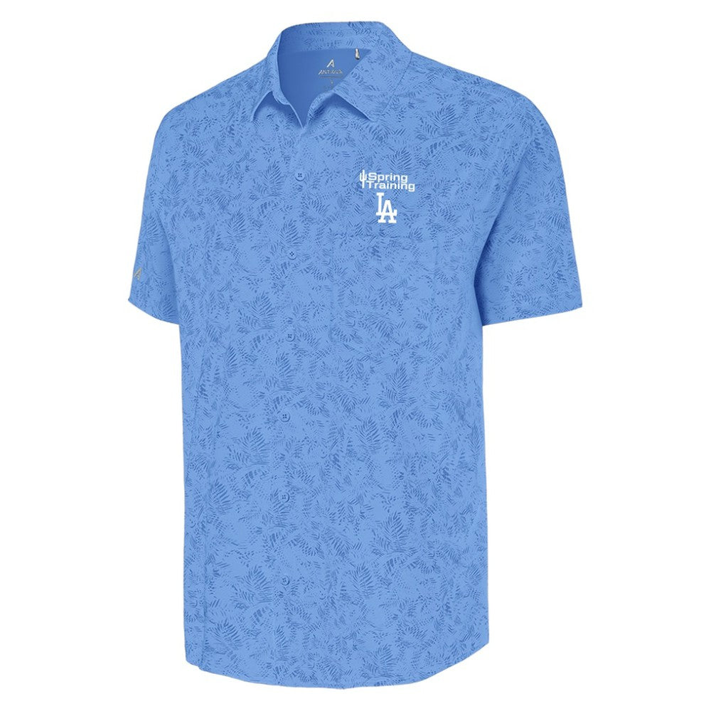 Los Angeles Dodgers Antigua Cactus Spring Training Lush Button-Up Shirt - Powder Blue - MLB Sale