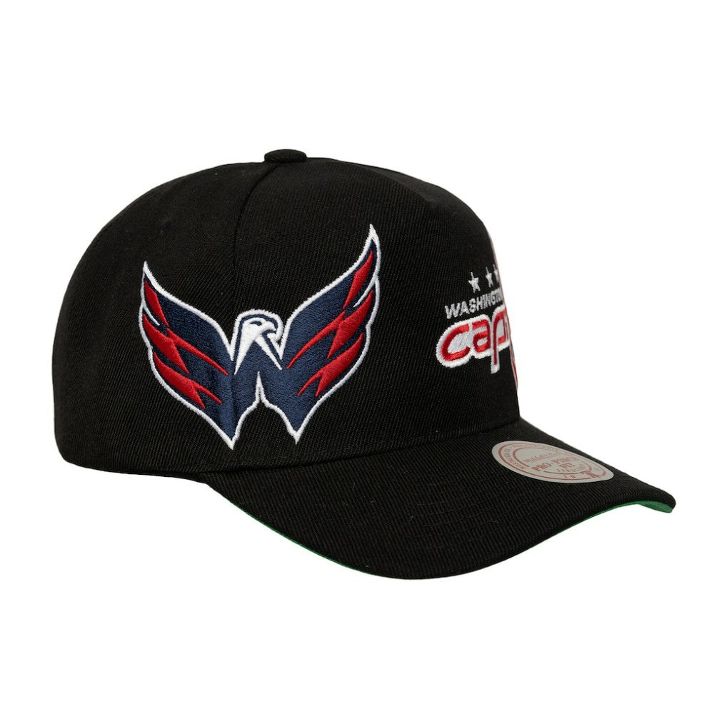 Washington Capitals Mitchell & Ness Busted Logo Wordmark Wrap-Around Pro Pinch Adjustable Hat - Black - NHL 202641035