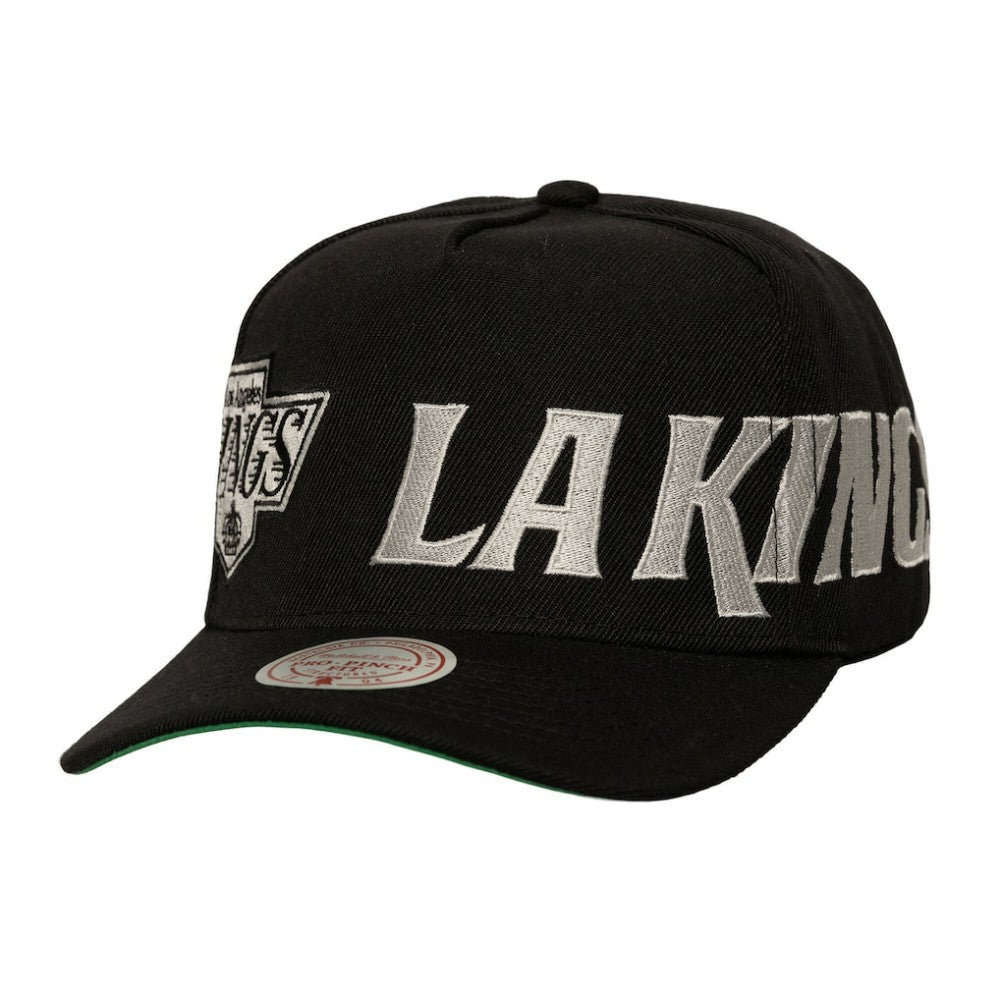 Los Angeles Kings Mitchell & Ness Busted Logo Wordmark Wrap-Around Pro Pinch Adjustable Hat - Black - NHL 202641038