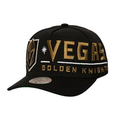 Vegas Golden Knights Mitchell & Ness Busted Logo Wordmark Wrap-Around Pro Pinch Adjustable Hat - Black - NHL 202641046