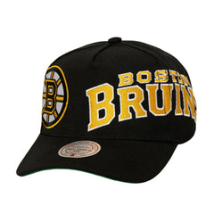 Boston Bruins Mitchell & Ness Busted Logo Wordmark Wrap-Around Pro Pinch Adjustable Hat - Black - NHL 202641047