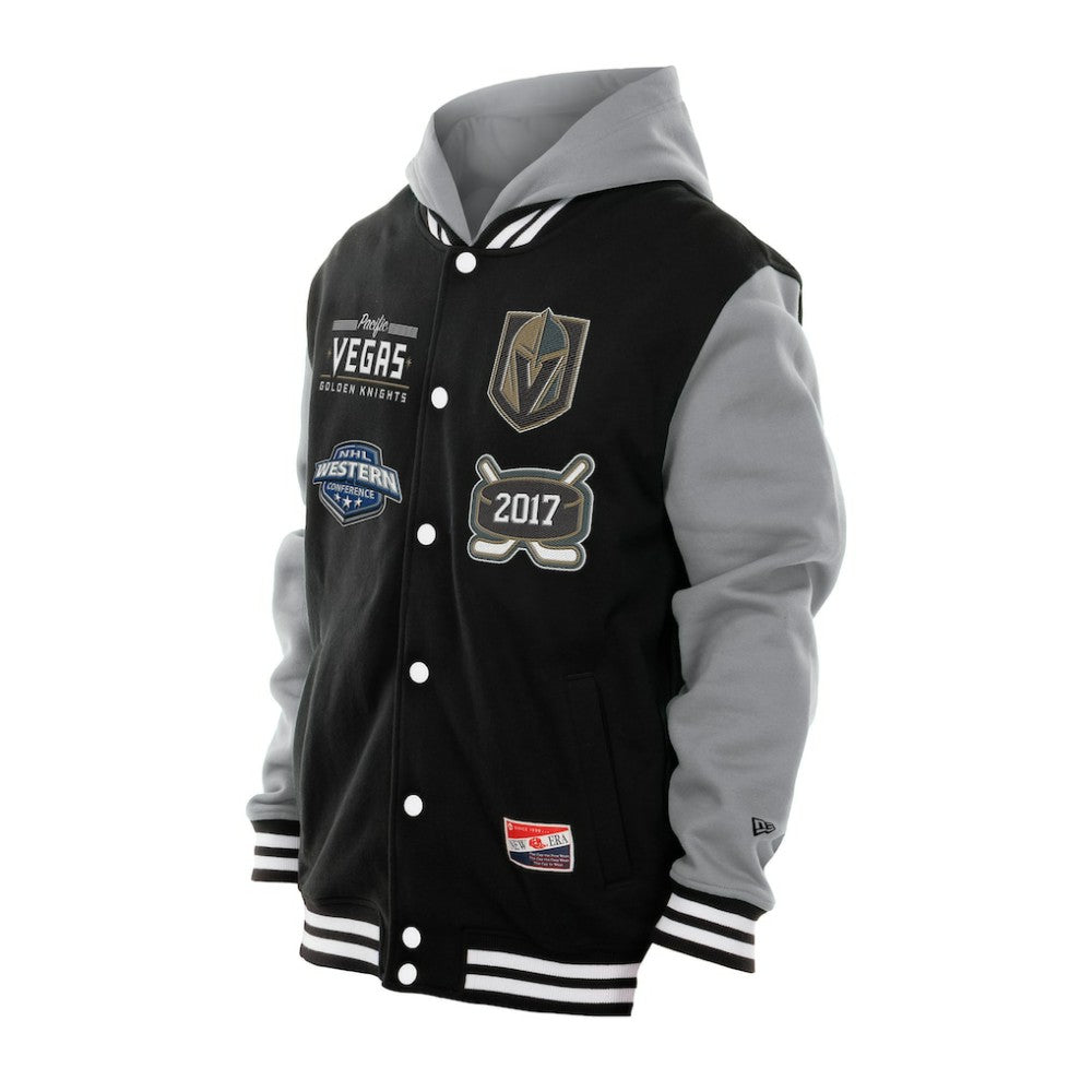 Vegas Golden Knights New Era Full-Snap Fleece Hoodie Jacket - Black/Grey - NHL 202641104