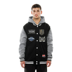 Vegas Golden Knights New Era Full-Snap Fleece Hoodie Jacket - Black/Grey - NHL 202641104