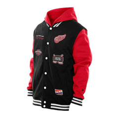 Detroit Red Wings New Era Full-Snap Fleece Hoodie Jacket - Black/Red - NHL 202641114