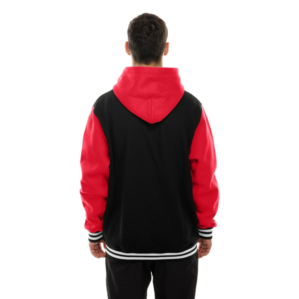 Detroit Red Wings New Era Full-Snap Fleece Hoodie Jacket - Black/Red - NHL 202641114