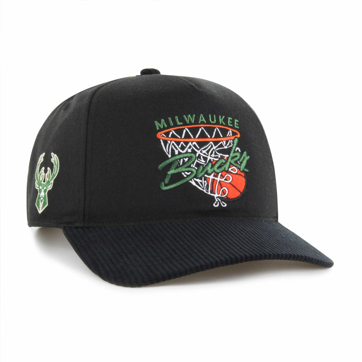 Milwaukee Bucks '47 Nothing But Net Hitch Adjustable Hat Black | 47 brand Lifestyle