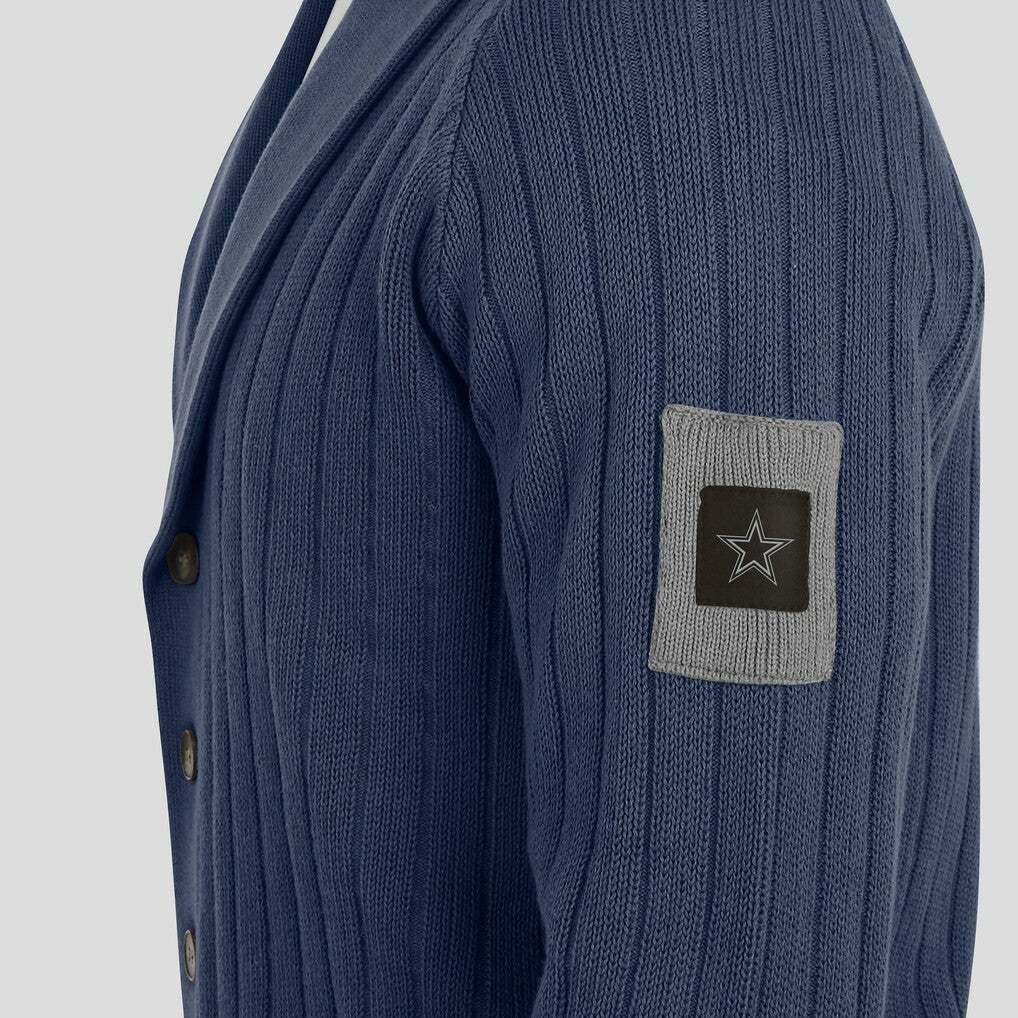 Dallas Cowboys J. Palmer The Playmaker Cardigan Raglan Sweater Navy